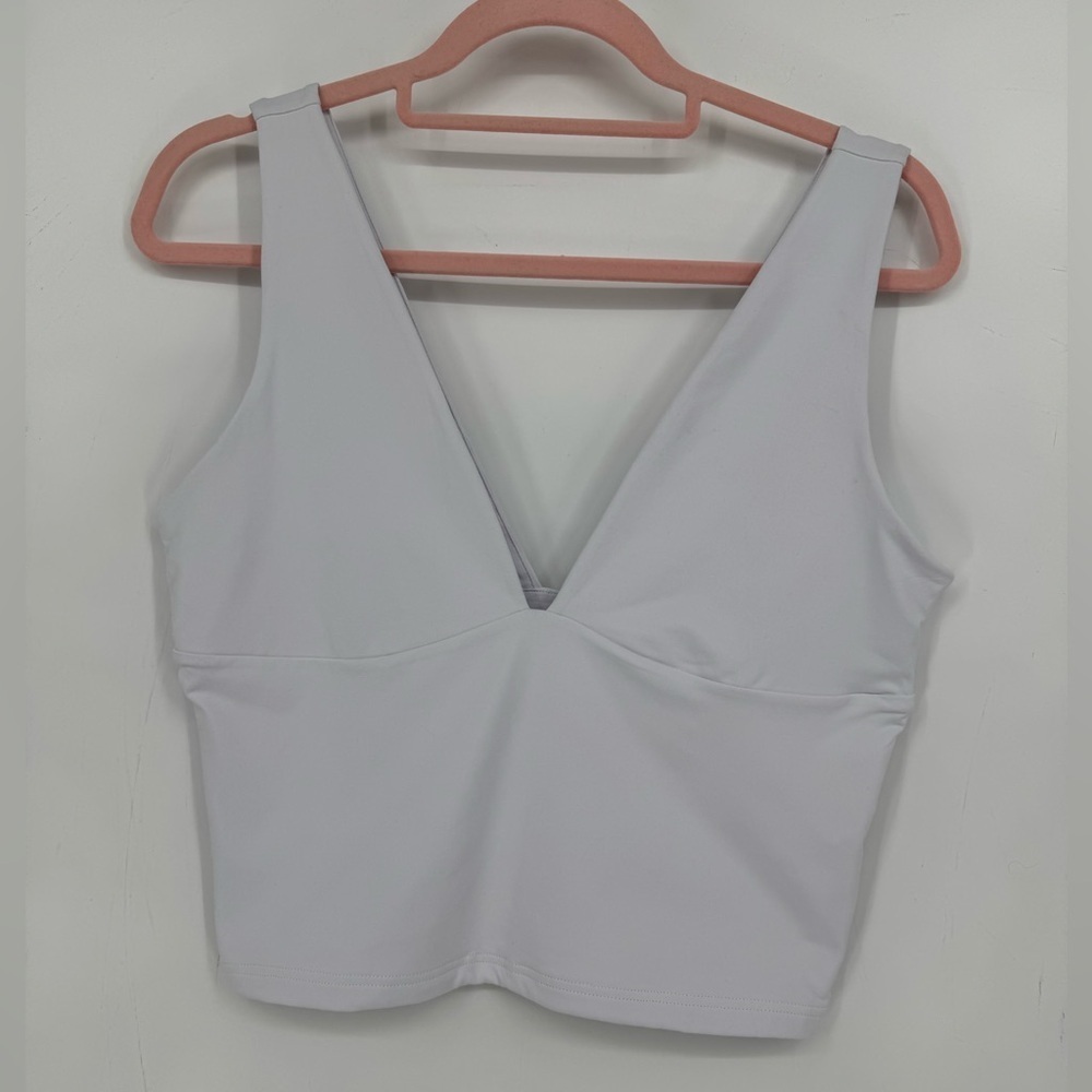 ReoRia Wonen's White V-Neck Crop Top Size XL